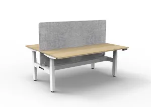 RL Boost+ Height Adjustable 2 User Back to Back Workstation with Grey Eco Panel Screen thumbnail 6