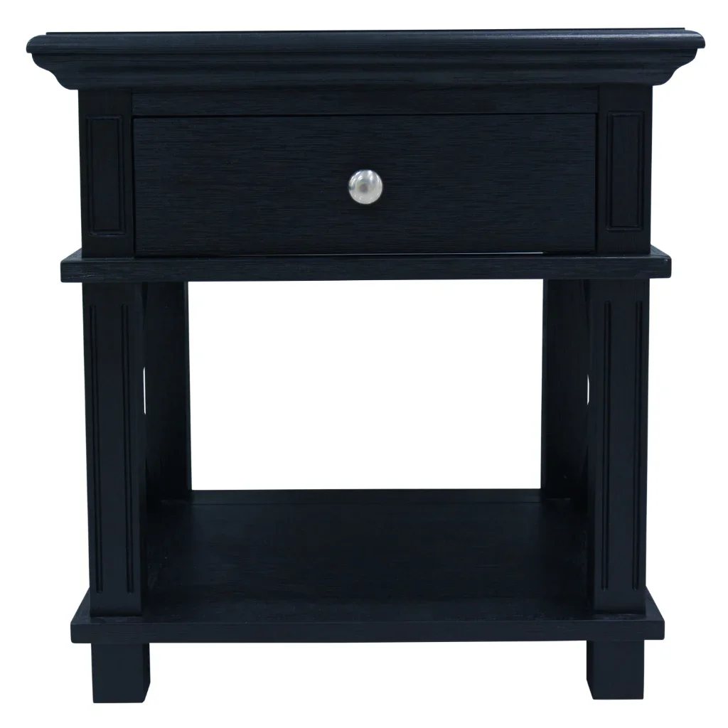 VI Warwick Solid Timber 1 Drawer 1 Shelf Bedside Table