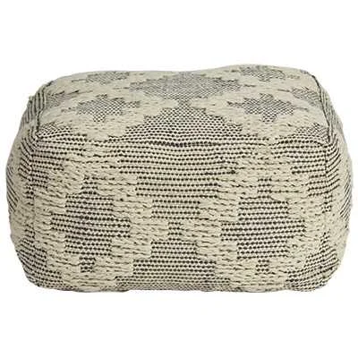 SH Ekawood Fabric Upholstered Square Ottoman