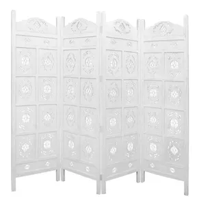 VI Oval Jali Solid Timber 4 Panel Space Dividing Screen thumbnail 2