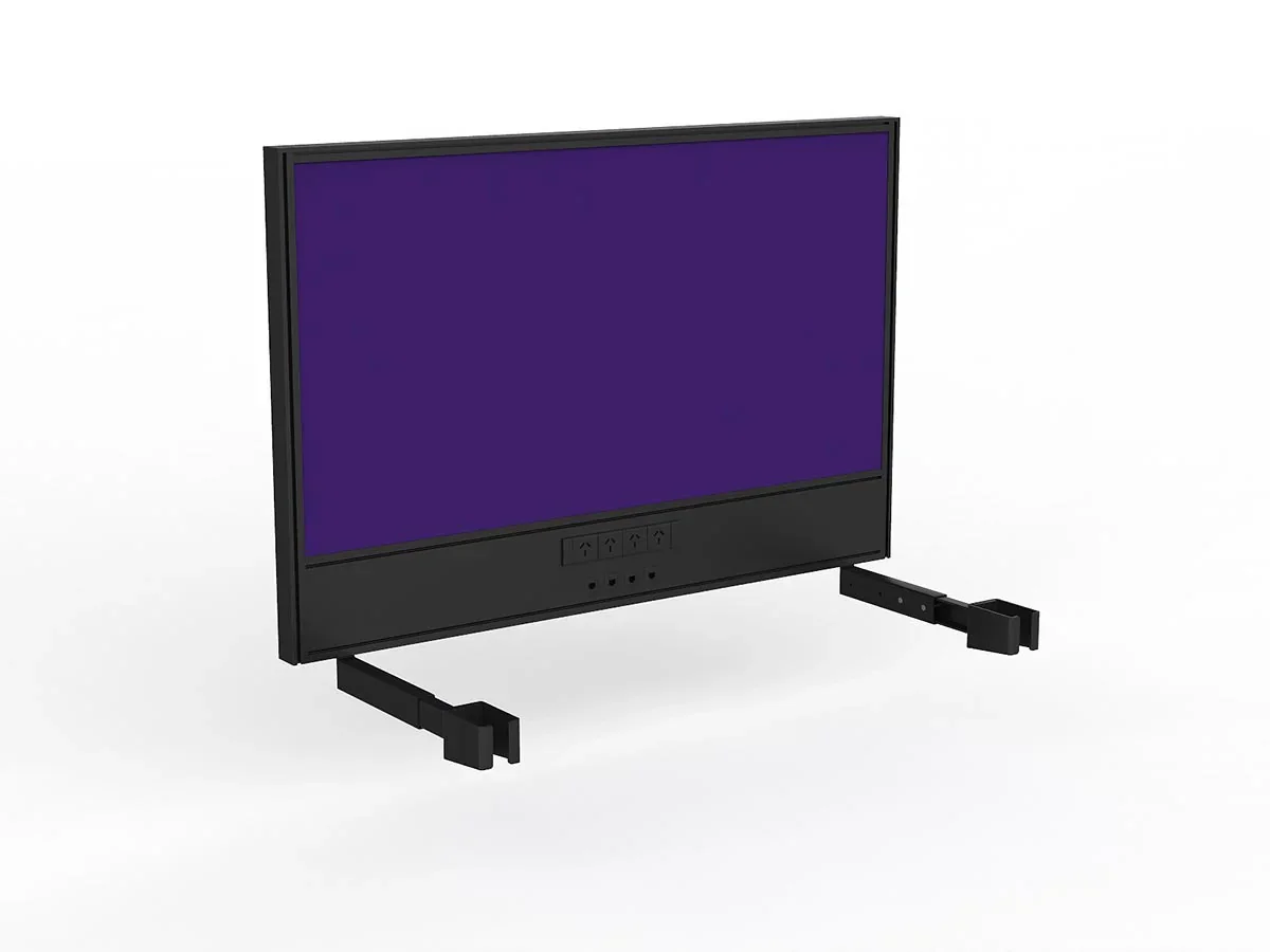 OL Studio Screen with Ducting for Agile Individual Desk – Breath Fabric with Black Frame