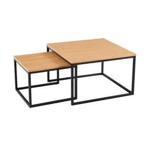 VI Vidal MDF Top Metal Base 2 Piece Coffee Table Set thumbnail 1