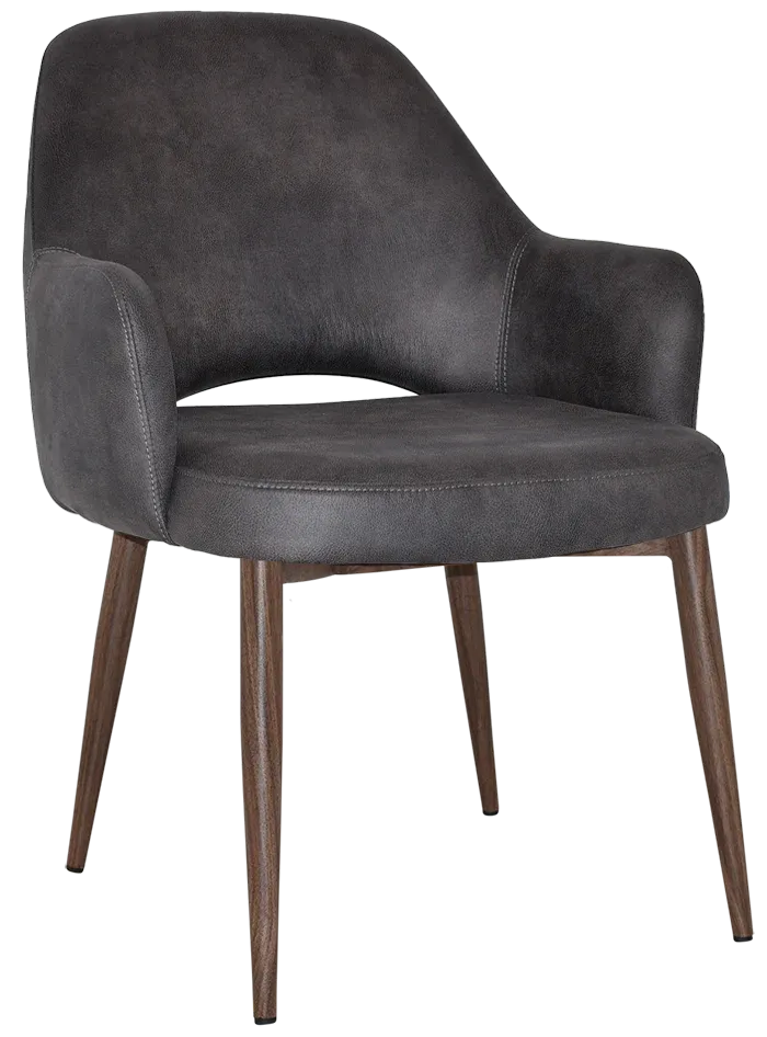 EZ Albury Walnut Colour Metal Leg Upholstered Hospitality XL Armchair