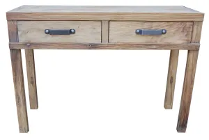 MF Recycled Elm Timber 2 Drawer Hall Table thumbnail 1