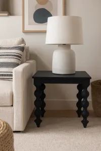 CR Carob Solid Timber Turned Leg Side Table thumbnail 2