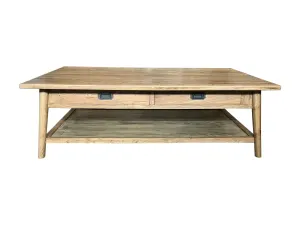 MF Tiffany Solid Timber 2 Drawer Coffee Table thumbnail 1