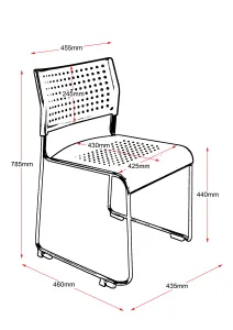 RL Wimbledon Stackable Chrome Sled Base Visitor Chair thumbnail 3