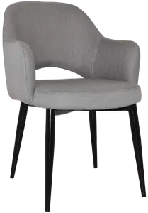 EZ Albury Black Metal Leg Upholstered Hospitality Dining Armchair thumbnail 13