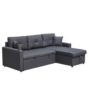 BT Ellie Fabric Upholstered 2 Seater Sofabed with Storage Chaise thumbnail 1
