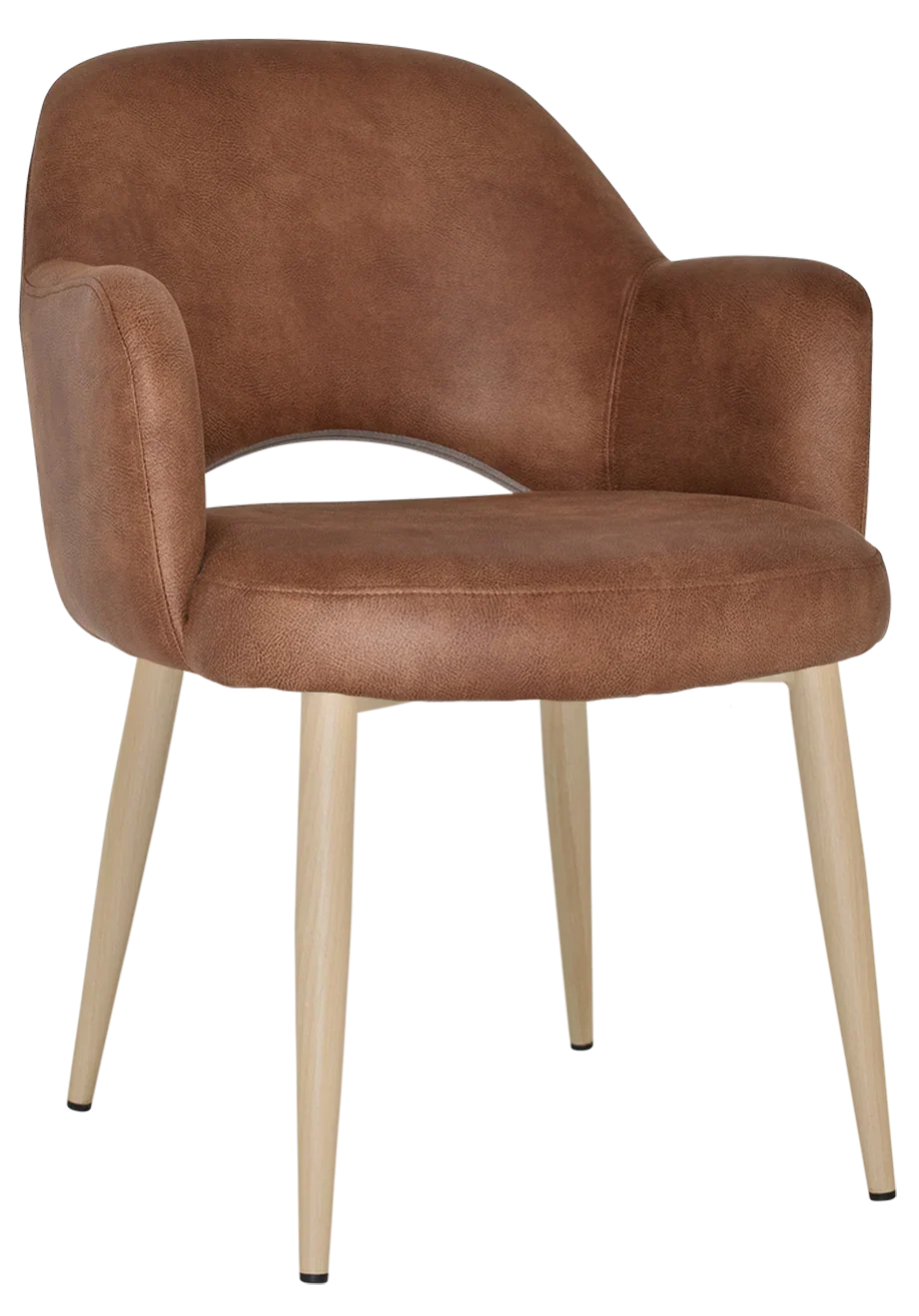 EZ Albury Birch Colour Metal Leg Upholstered Hospitality Dining Armchair