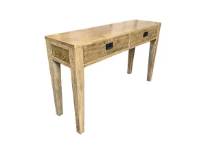 MF Solid Oak Timber 2 Drawer Hall Table thumbnail 2