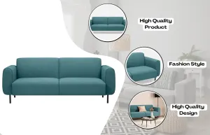 HE Stanly Fabric Upholstered Metal Leg 3 Seater Sofa thumbnail 5