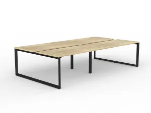 OL Anvil 4-User Double Sided Workspace – Oak Top with Black Frame thumbnail 6