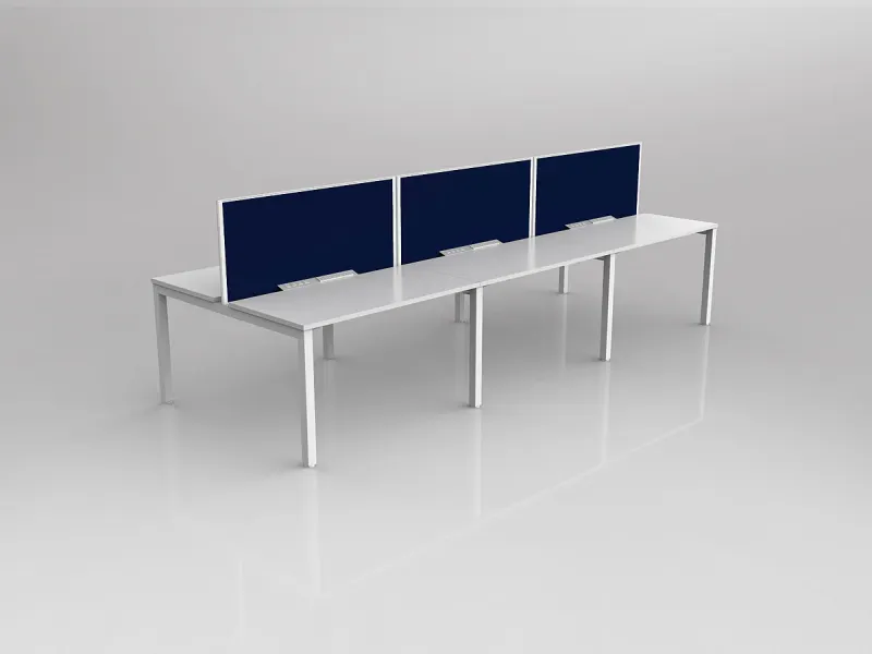 OL Axis 6 User Double Sided Workstation with Screen - Breathe Fabric