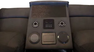 VI Academy Fabric 3 Seater Recliner Lounge with Multimedia Dropdown thumbnail 4