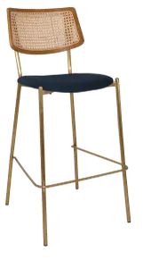 EZ Texas Metal Leg Rattan Back Barstool - Light Oak thumbnail 12