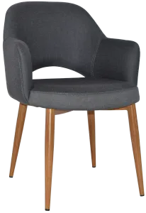 EZ Albury Oak Colour Metal Leg Upholstered Hospitality Dining Armchair thumbnail 18