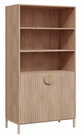 DD Honey Metal Base 2 Door Cupboard with 2 Open Shelves