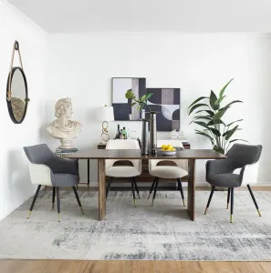 DA Venera Velvet Upholstered Armed Dining Chair thumbnail 4