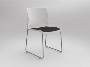 OL Game Slade Base Fabric Seat Hospitality Stacking Chair - White Shell thumbnail 6