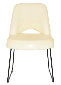 EZ Albury Black Metal Sled Base Upholstered Hospitality Dining Chair thumbnail 6