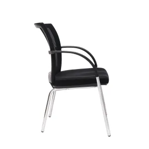 RL WMV Chrome 4 Leg Meshback Visitor Armchair thumbnail 4