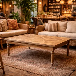 MF Morocco Recycled Elm Timber Colonial Leg Coffee Table thumbnail 3