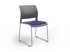 OL Game Hospitality Stacking Chair - Charcoal Shell Upholstered Seat thumbnail 7