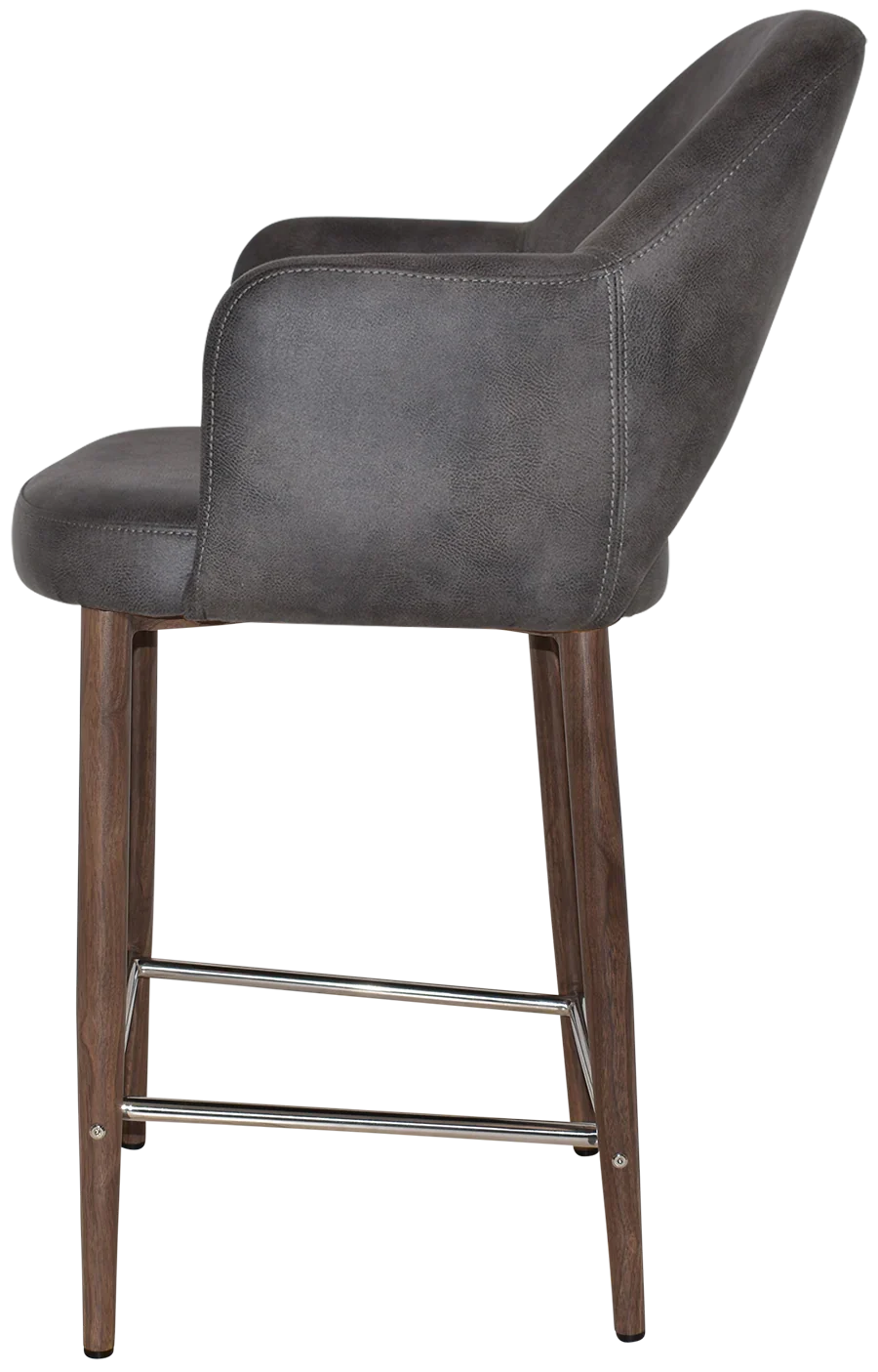 EZ STOOL ALBURY ARM 650 METAL LIGHT WALNUT