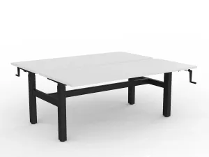 OL Agile Winder Height Adjustable Shared Desk – White Top with Black Frame thumbnail 19