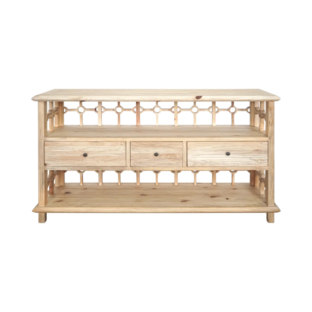 CR  Sonoma Solid Timber 3 Drawer 2 Shelf Open Buffet