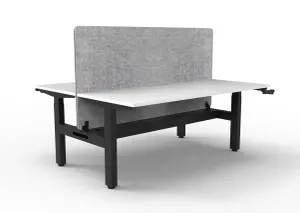RL Boost Crank 2-User Height Adjustable Workstation with Grey Eco Panel Screen thumbnail 6