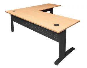 RL Span Beech Desk with Modesty and Return thumbnail 2