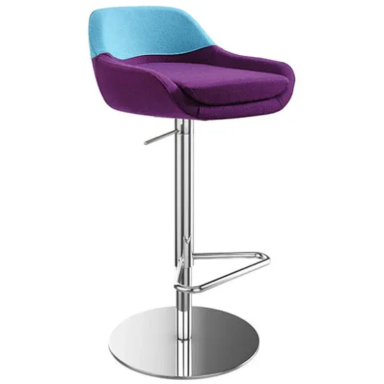 ST Flow Fully Upholstered Seat Pedestal Base Hospitality Bar Stool