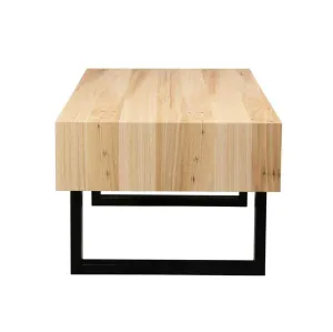 VI Ohio Solid Timber 2 Drawer Metal Base Coffee Table thumbnail 3