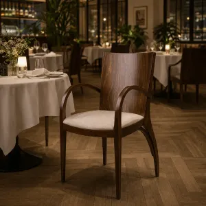 MF Leonardo Timber Leg Fabric Seat Dining Chair thumbnail 4