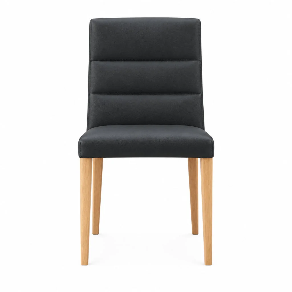 MD Malhouse Genuine Leather Timber Leg Dining Chair