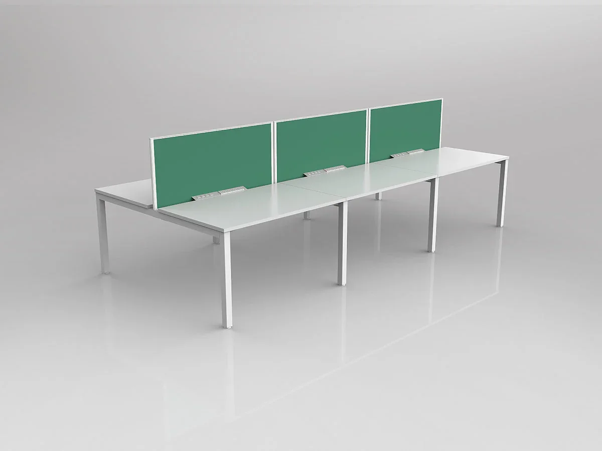 OL Axis 6 User Double Sided Workstation with Screen - Breathe Fabric