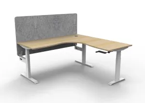RL Boost Crank Height Adjustable Corner Workstation with Grey Pinnable Eco Panel Screen thumbnail 5