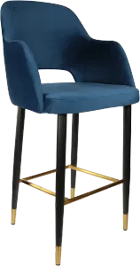 FL Sorbet Velvet Upholstered Metal Leg Hospitality Barstool thumbnail 1
