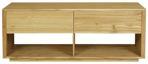 CT Oscar Solid Timber 2 Drawer Entertainment Unit in Natural thumbnail 1