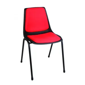 MA Shell Fabric Upholstered Stackable 4 Leg Visitor Chair thumbnail 1