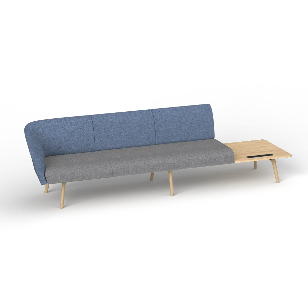 OL Willow Fabric Upholstered Reception Area Sofa with Side Table