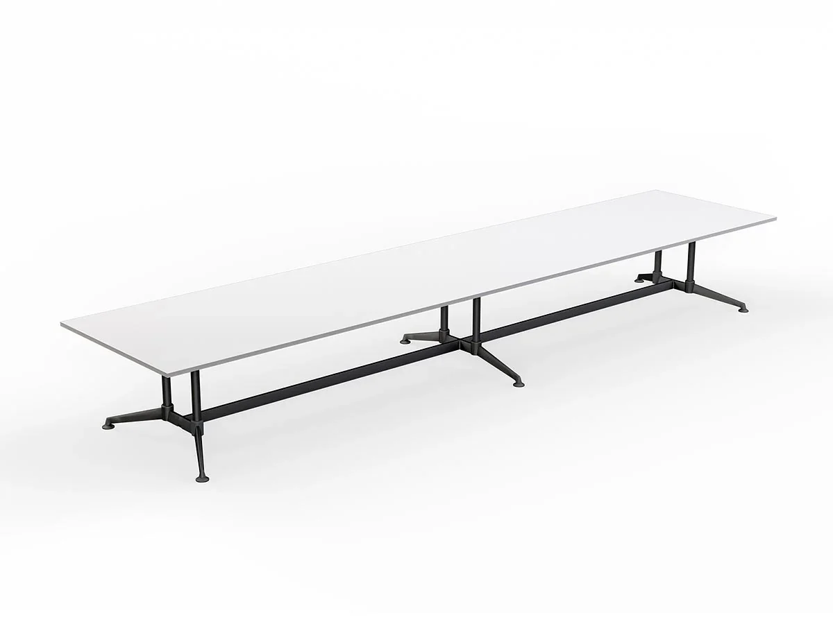 OL Modulus Twin Post All Black Collar Leg Boardroom Table