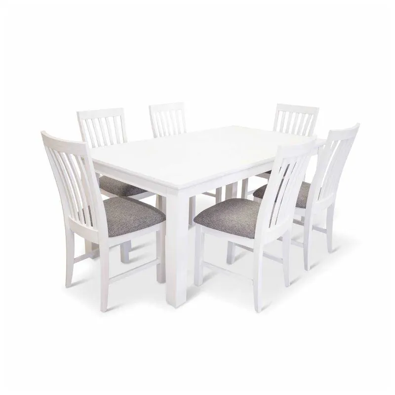 VI Coastal Solid Timber Dining Table With 6 Chairs Set