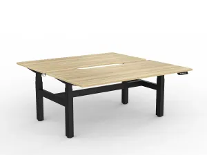 OL Agile Motion+ Electric Height Adjustable Shared Desk – Oak Top Black Frame thumbnail 19