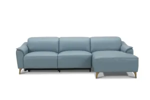 VI Darcy 2 Seater Leather Electric Recliner Lounge with Chaise thumbnail 1