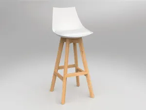 OL Luna Oak Timber Leg White Shell Barstool thumbnail 13