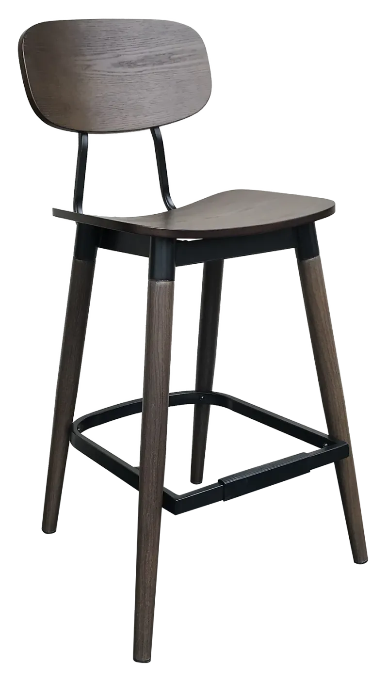 EZ STOOL VINTAGE METAL BLACK - WALNUT