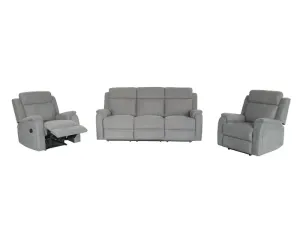 EL Francisco 3 Seater + 2 Single Seater Fabric Recliner Sofa Set thumbnail 1